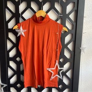 Women's Mock Neck  Sleeveless Top Soft Stretch Knit Basics Solids New Large